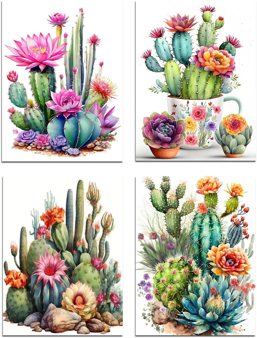 Succulent Diamond Painting Kit for Adults, Gem Art for Living Room, 11.8x15.7 in.